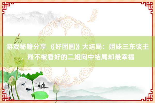 游戏秘籍分享 《好团圆》大结局：姐妹三东谈主，最不被看好的二姐向中结局却最幸福