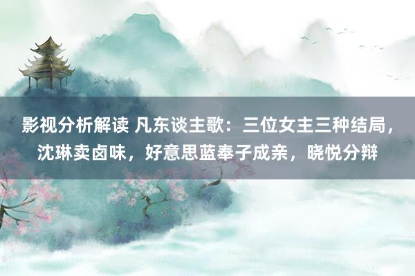 影视分析解读 凡东谈主歌：三位女主三种结局，沈琳卖卤味，好意思蓝奉子成亲，晓悦分辩