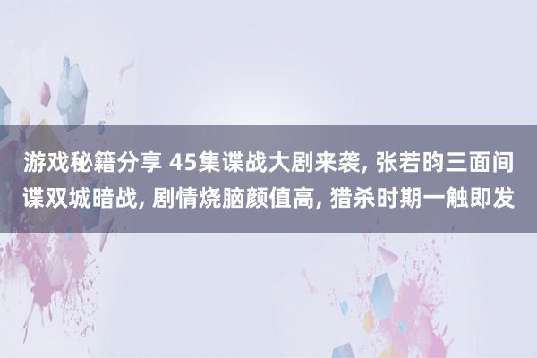 游戏秘籍分享 45集谍战大剧来袭, 张若昀三面间谍双城暗战, 剧情烧脑颜值高, 猎杀时期一触即发