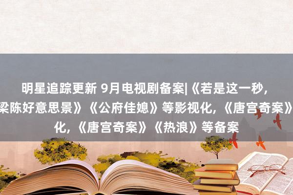 明星追踪更新 9月电视剧备案|《若是这一秒, 我没碰见你》《梁陈好意思景》《公府佳媳》等影视化, 《唐宫奇案》《热浪》等备案