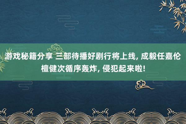 游戏秘籍分享 三部待播好剧行将上线, 成毅任嘉伦檀健次循序轰炸, 侵犯起来啦!