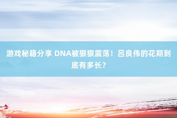 游戏秘籍分享 DNA被狠狠震荡！吕良伟的花期到底有多长？