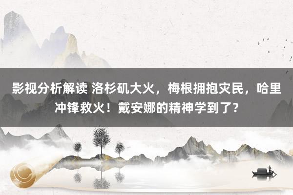 影视分析解读 洛杉矶大火，梅根拥抱灾民，哈里冲锋救火！戴安娜的精神学到了？