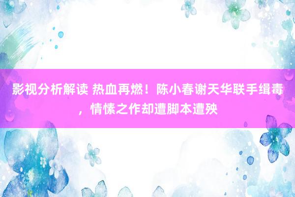 影视分析解读 热血再燃！陈小春谢天华联手缉毒，情愫之作却遭脚本遭殃