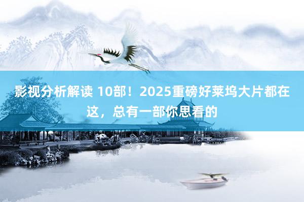 影视分析解读 10部！2025重磅好莱坞大片都在这，总有一部你思看的