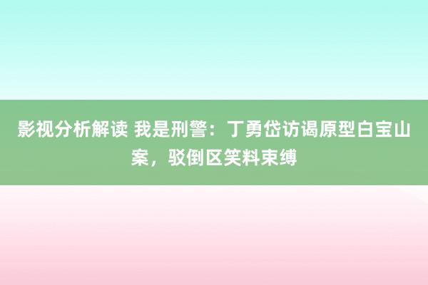 影视分析解读 我是刑警：丁勇岱访谒原型白宝山案，驳倒区笑料束缚